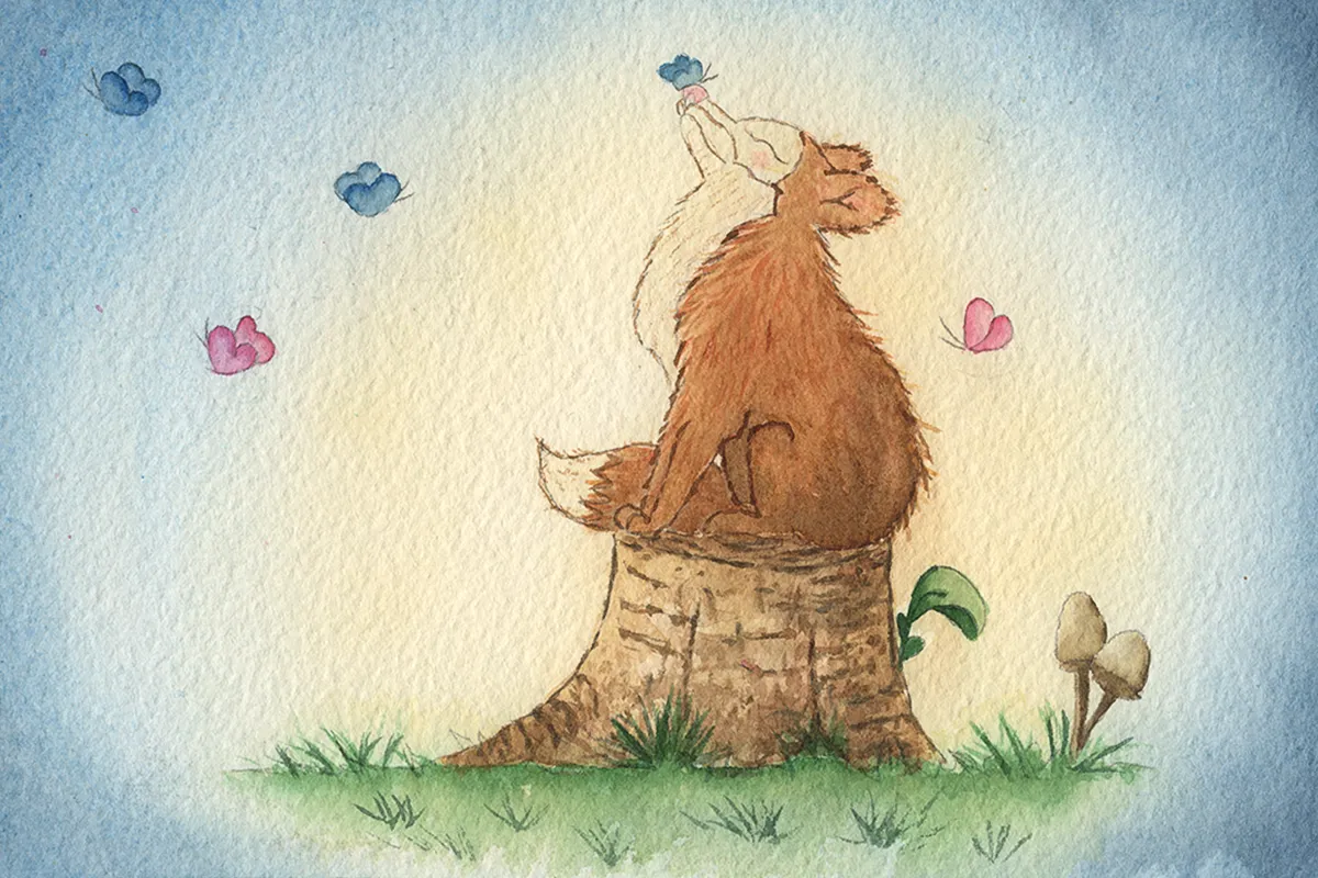 Håndmalet illustration fra Fabelskoven